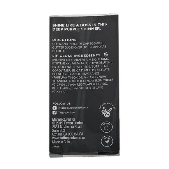 NIP Tattoo Junkee Glitter Lava Lip Gloss .33 fl oz/10 ml - Picture 5 of 5